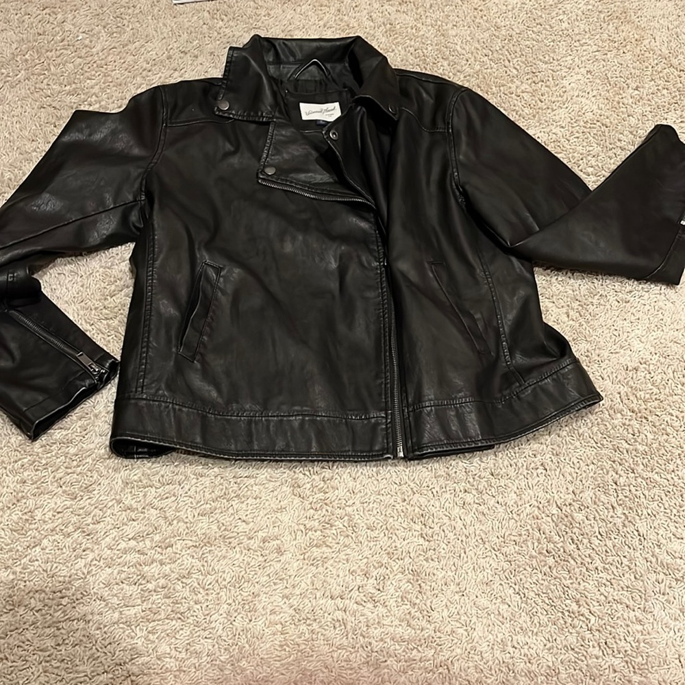 Universal Thread Black Faux Leather Moto Jacket